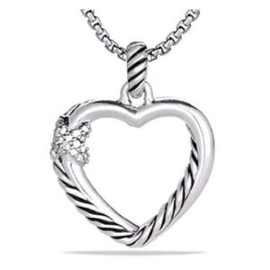 David Yurman Open Heart Necklace with Diamonds
